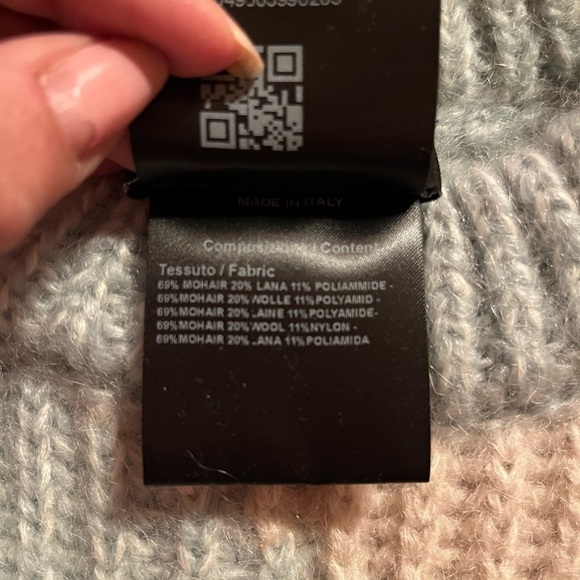 Nwot Calvin Klein 205W39NYC Blue Striped Mohair Blend Cape - Picture 5 of 6